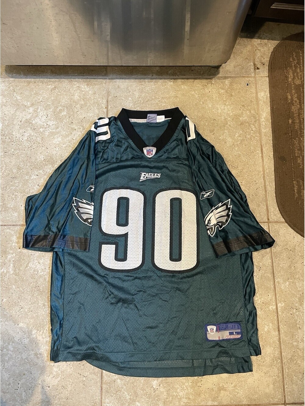 Philadelphia Eagles Jersey Large Corey Simon Reebok Green